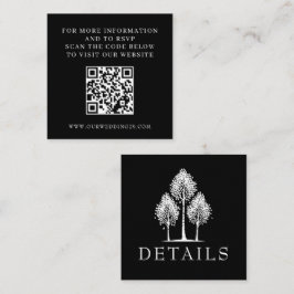 Cartão De Informações Casamento Black Aspen Tree QR