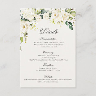 Cartão De Informações Casamento Boho Detalhes do Casamento