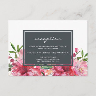 Cartão De Informações Casamento Botânico Floral Pink Peony