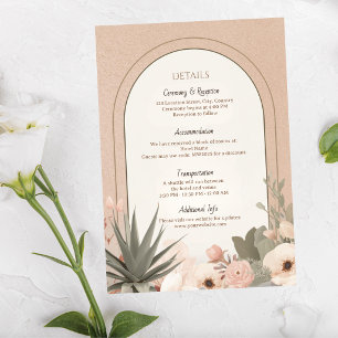 Cartão De Informações Casamento Botânico Luxuoso Moderno e Elegante