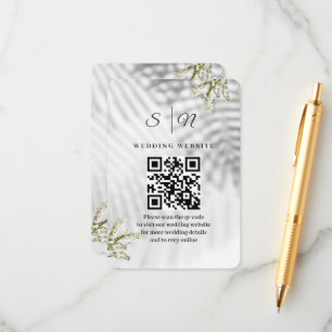 Cartão De Informações Casamento Botânico Minimalista Elegante