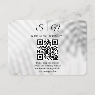 Cartão De Informações Casamento Botânico Minimalista Elegante