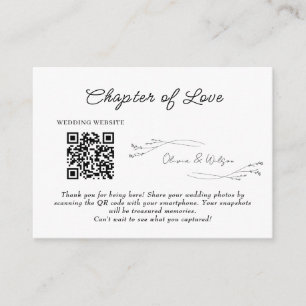 Cartão De Informações Casamento Botânico Minimalista Elegante Branco