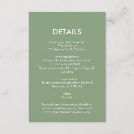 Cartão De Informações Casamento Botânico Vintage | Detalhe Curado Elegan