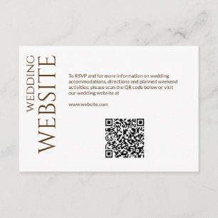 Cartão De Informações Casamento Branca e Bronze Moderno Elegante