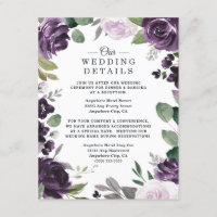 Casamento Branca Floral Elegante Roxo e Prata