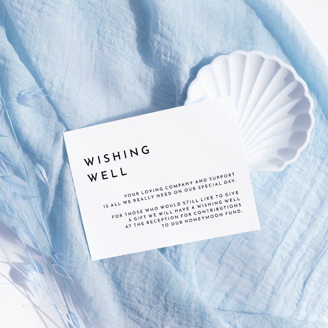 Cartão De Informações Casamento Branco Moderno e Negrito Desejando Bem (Criador carregado)