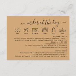 Cartão De Informações Casamento Burly Wood Sand Detalhes Ordem Do Dia