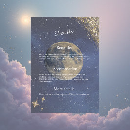Cartão De Informações casamento celestial elegante da galáxia azul