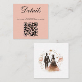 Cartão De Informações Casamento Celestial rosa Dourado