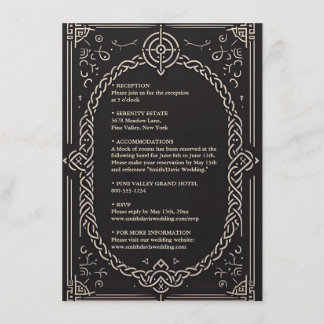 Cartão De Informações Casamento Céltico Nórdico Medieval de Rolagem Viki