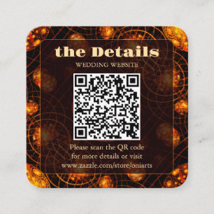 Cartão De Informações Casamento Clássico Elegante Boho Moderno Dourado #