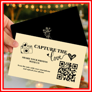 Cartão De Informações Casamento Código QR Butter Yellow Capture The Love