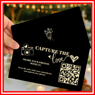 Cartão De Informações Casamento Código QR Butter Yellow Capture The Love