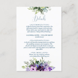 Cartão De Informações Casamento código QR floral roxo