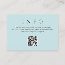 Cartão De Informações Casamento Código QR Minimalista Azul Turquesa Mode