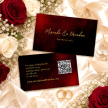 Casamento Código QR Preto Vermelho Ouro Luxo