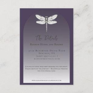 Cartão De Informações Casamento com Dragonfly Roxo Escuro