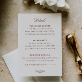 Cartão De Informações Casamento com Elegância Atemporal