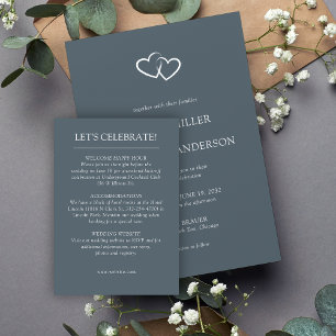 Cartão De Informações Casamento com Elementos Simples Modernos e Elegant