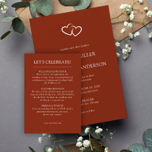 Cartão De Informações Casamento com Elementos Simples Modernos e Elegant