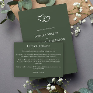 Cartão De Informações Casamento com Elementos Simples Modernos e Elegant