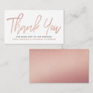 Cartão De Informações Casamento com Espelho Rosa Gold Modern - Obrigado