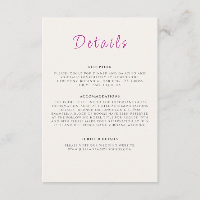 Cartão De Informações Casamento com Flores de Vinha de Trompete Selvagem (Frente)