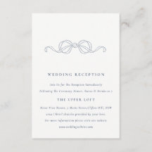 Casamento com Laço Azul Desbotado Minimalista Coqu