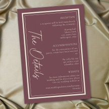 Casamento com Moldura Minimalista de Vinho Borgonh