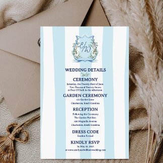 Cartão De Informações Casamento com Monograma de Jardim Country Francês