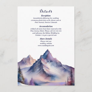 Cartão De Informações Casamento com paisagens cobertas de neve