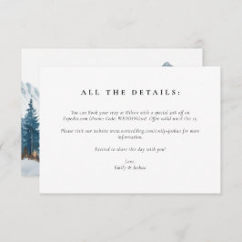 Cartão De Informações Casamento com pinheiro das montanhas do inverno