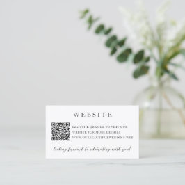 Cartão De Informações Casamento com QR Code Neutro Moderno e Elegante