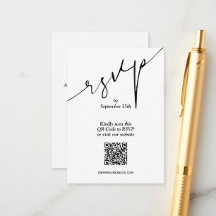 Cartão De Informações Casamento com QR Code Simples