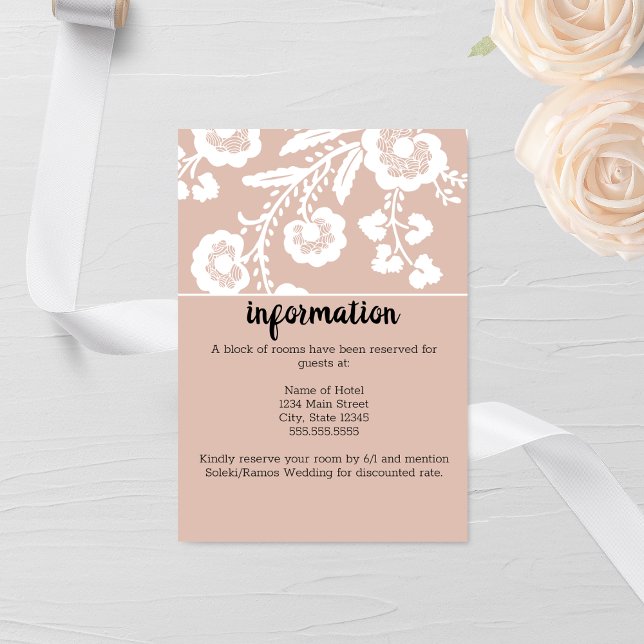 Cartão De Informações Casamento com Renda Rústica (Criador carregado)