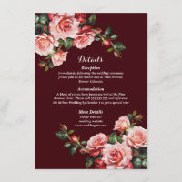 Casamento com rosas vermelhas e rosadas escuras e 