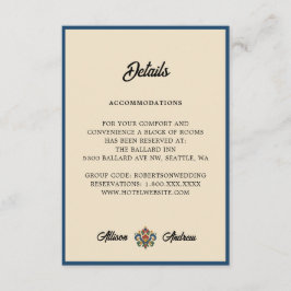 Cartão De Informações Casamento com Rosemaling Norueguesa | Detalhes do