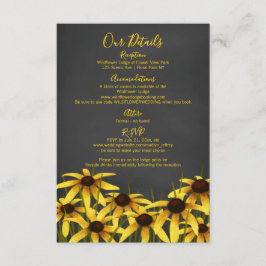 Cartão De Informações Casamento com Susan de flor silvestre Black Eyed