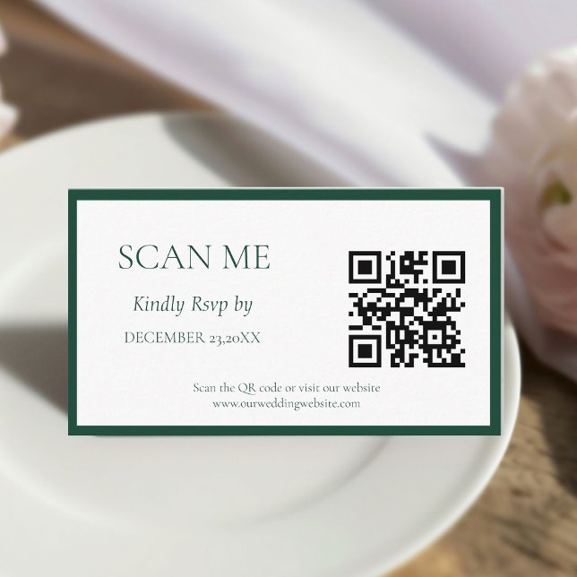 Cartão De Informações Casamento da crista botânica Emerald Green (Criador carregado)