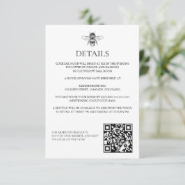 Cartão De Informações Casamento de Abelhas do Jardim