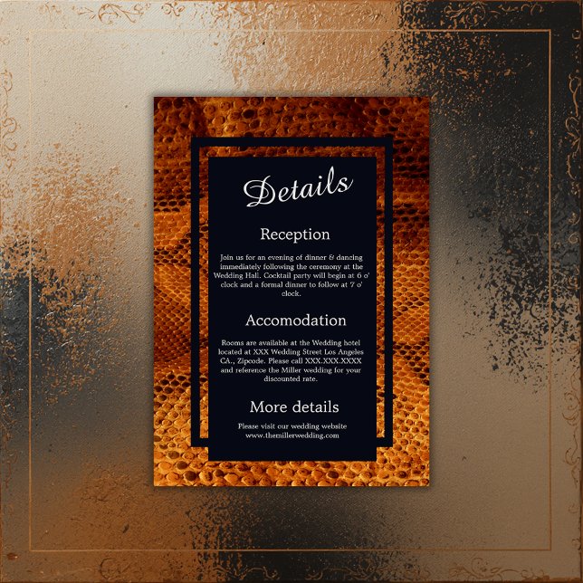 Cartão De Informações casamento de animal com pele de cobra selvagem de  (Criador carregado)