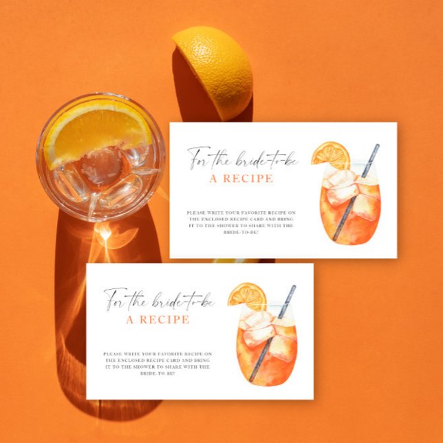 Cartão De Informações Casamento de Aperol Spritz - Receita para a noiva  (Criador carregado)