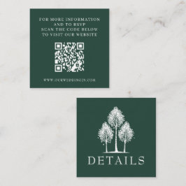 Cartão De Informações Casamento de Árvore Verde Aspen QR