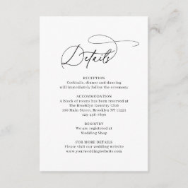 Cartão De Informações Casamento de Azul com Derramamento Elegante Elegan