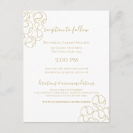 Cartão De Informações Casamento de Beisebol Dourado