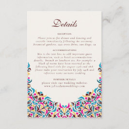 Cartão De Informações Casamento de Borda com Estilo Floral de Marfim, Lu