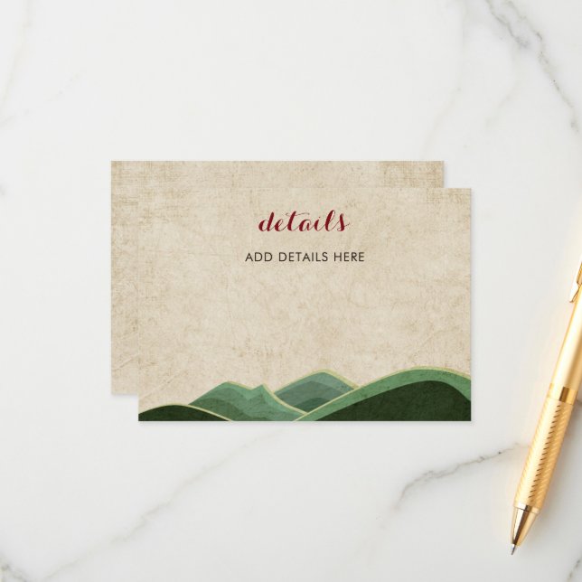 Cartão De Informações Casamento de Camping Rústico (Frente/Verso In Situ)