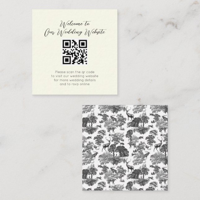 Cartão De Informações Casamento de cervejeiros de cervo branco preto Ele (Frente/Verso)