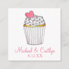Cartão De Informações Casamento de Chá de fraldas de Cupcake de Coração